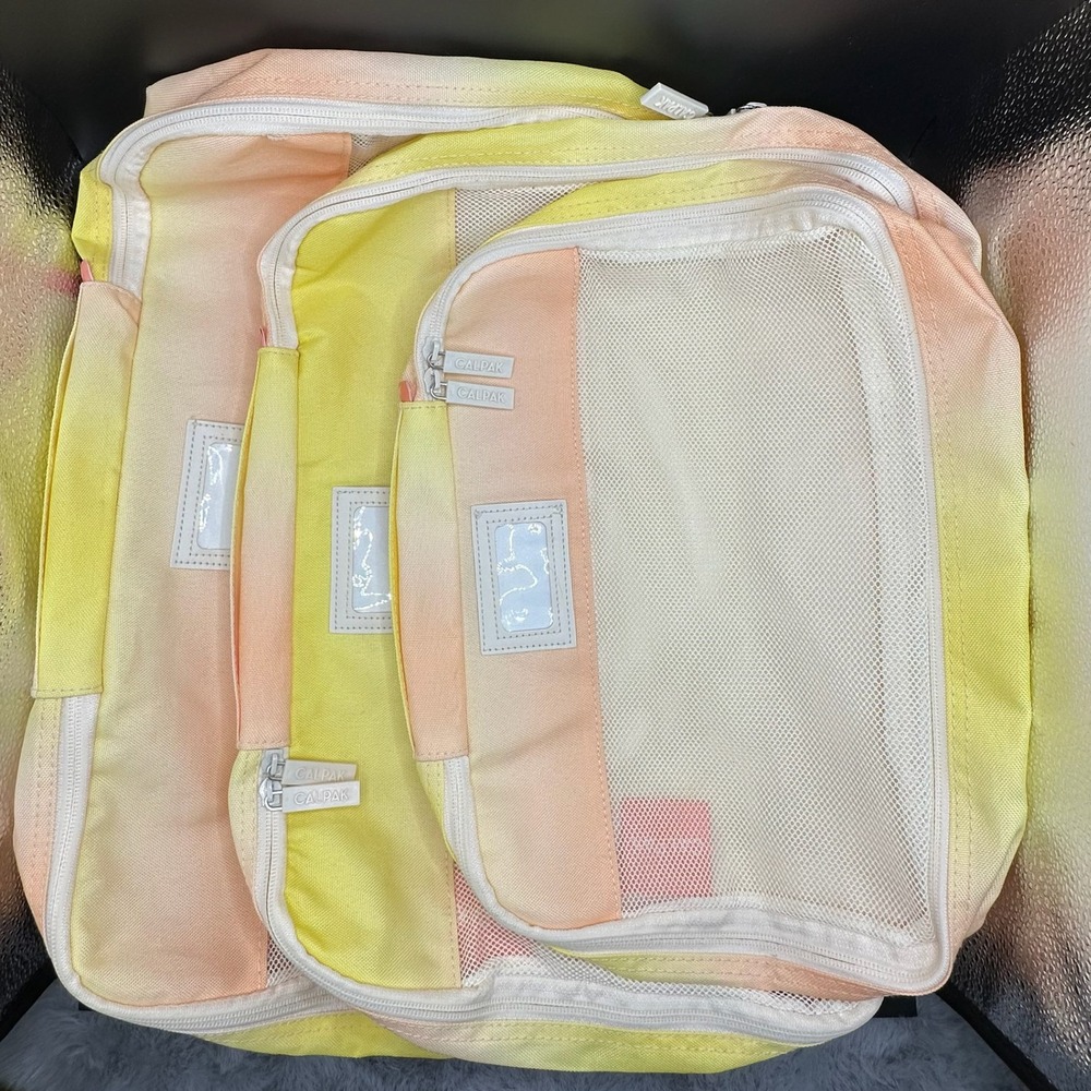 Calpak Packing Cubes Set of 3 Unisex OS Yellow Orange Sunset Ombre